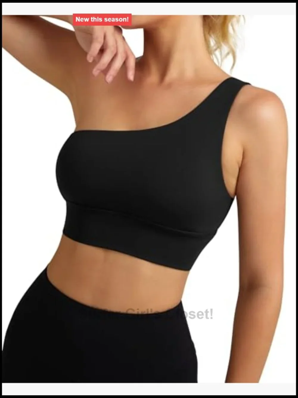 One Shoulder Sports Bra Yoga Crop Top Womens Gym Training